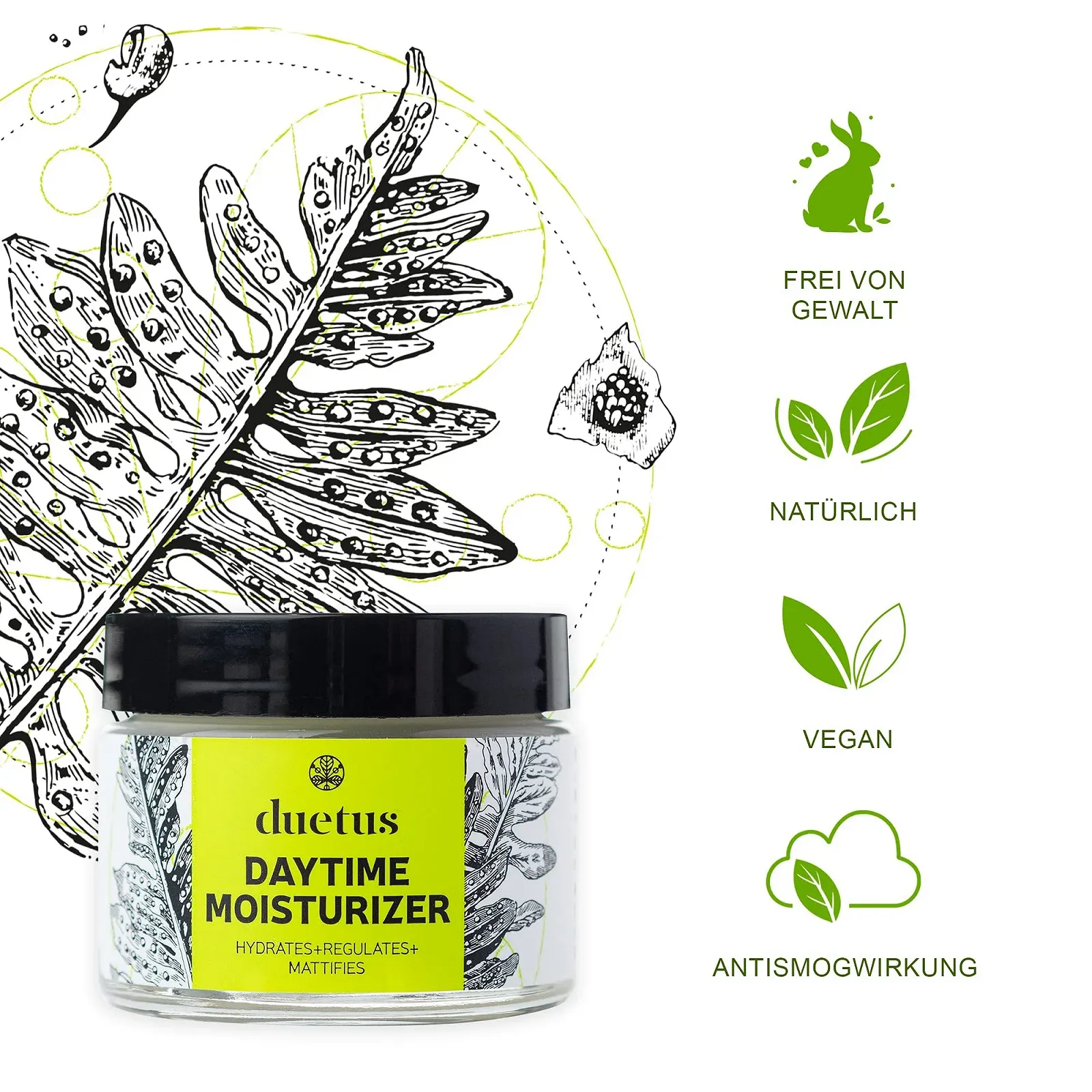 Денний крем Duetus Vegan Natural Cosmetics 50 мл, фото №4 Денний крем Duetus Vegan Natural Cosmetics 50 мл, фото №4