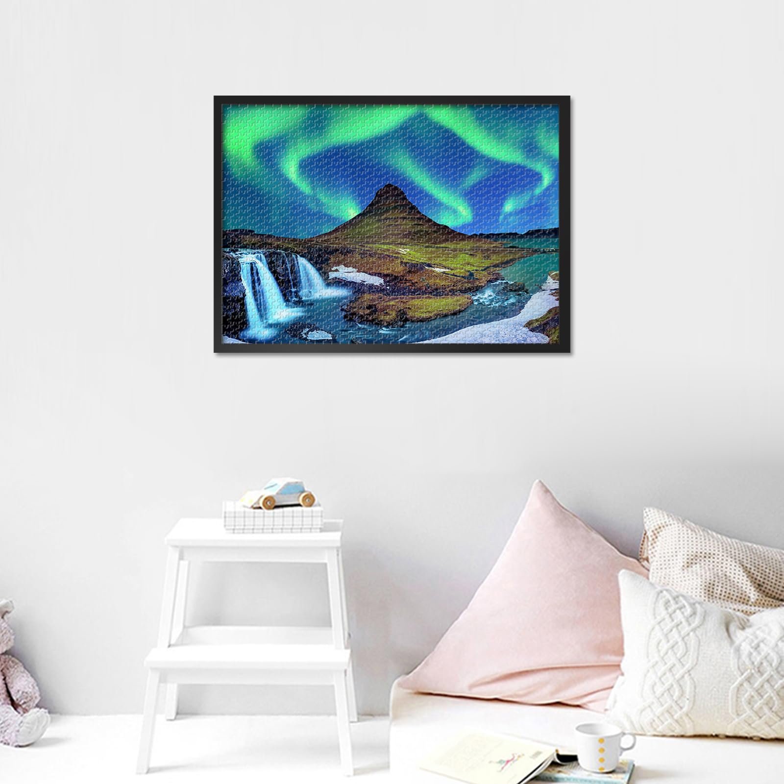 Пазл Магічне північне сяйво над засніженими горами Ісландії 1000 деталей 50 x 70 см, фото №6