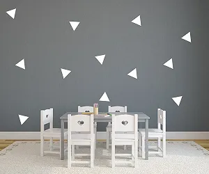Наклейка на стіну timalo 73068 трикутники 54 шт. 4 x 3 см біла synthetic.ua - Фото 1