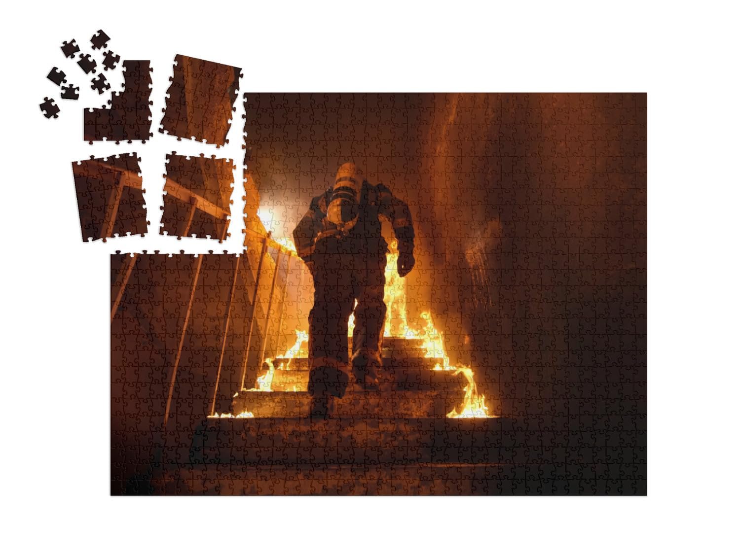 Пазл-адвент-календарь puzzleYOU Fire Brigade Puzzle Collection Fireman on Burning Stairs 1000 элементов, фото №2