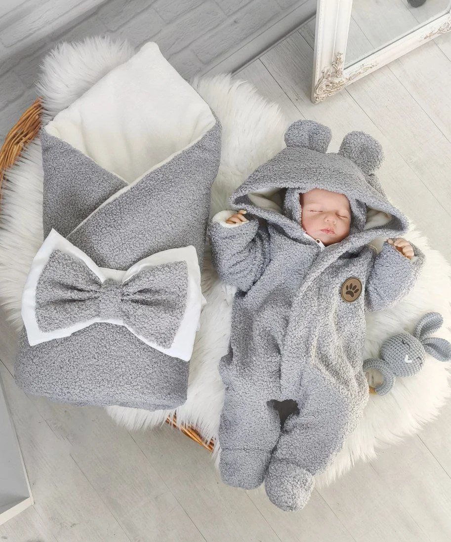 Теплий набір для новонародженогоТедді сірий, фото №1