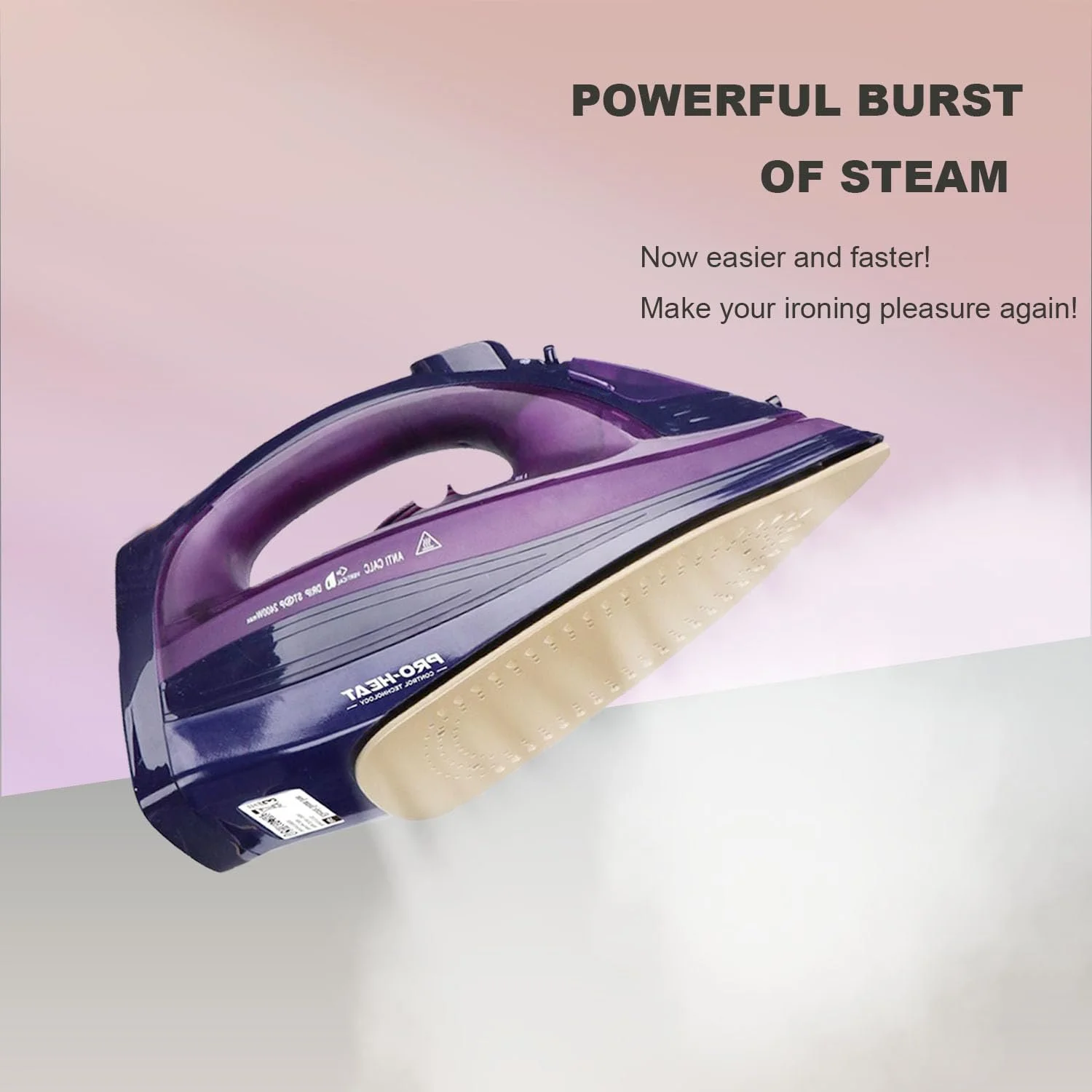 Бездротова парова праска 2400 Вт з керамічною підошвою, фото №6