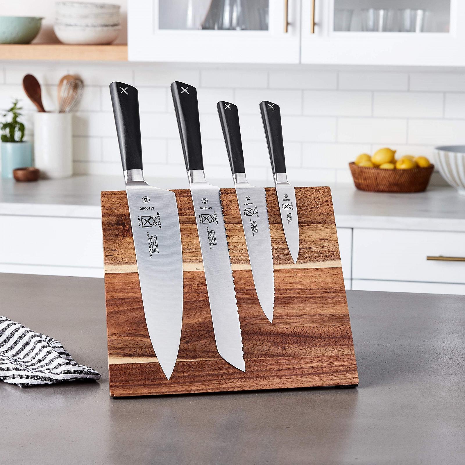 Набір кованих ножів з магнітною дошкою Mercer Culinary M21990BM, 5 шт., акація, фото №5