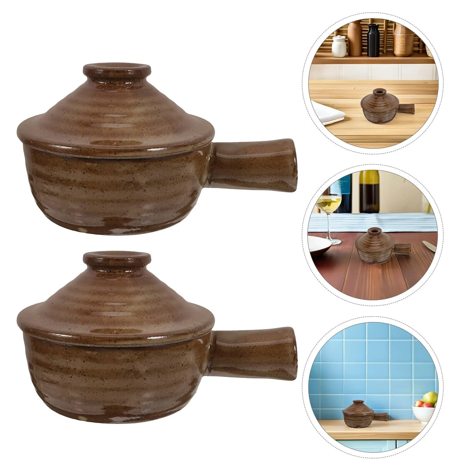 Ківш сотейник керамічний з кришкою термостійкий, фото №9