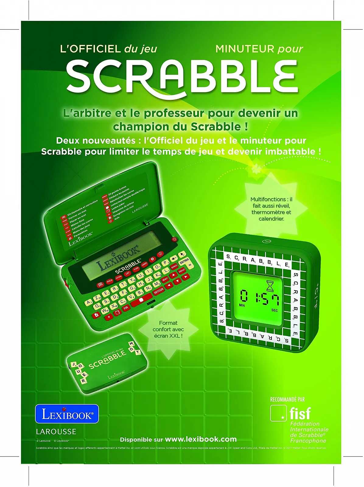 Многофункциональный таймер Lexibook Mattel RL300SC Зеленый/белый, фото №2 Многофункциональный таймер Lexibook Mattel RL300SC Зеленый/белый, фото №2