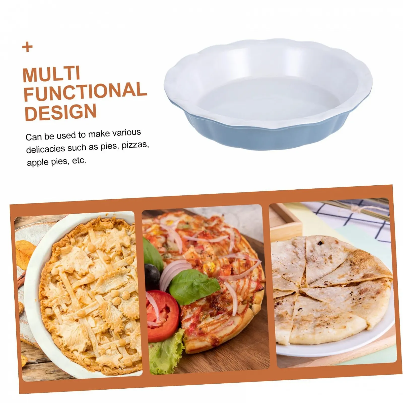 Форма для запекания Cabilock керамическая с волнистым краем глубокая круглая термостойкая., фото №3