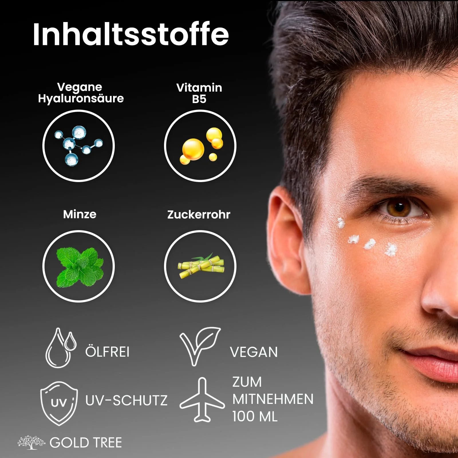 Денний крем Percent Age Face Cream Men антивіковий зволожуючий з гіалуроновою кислотою 100 мл, фото №5