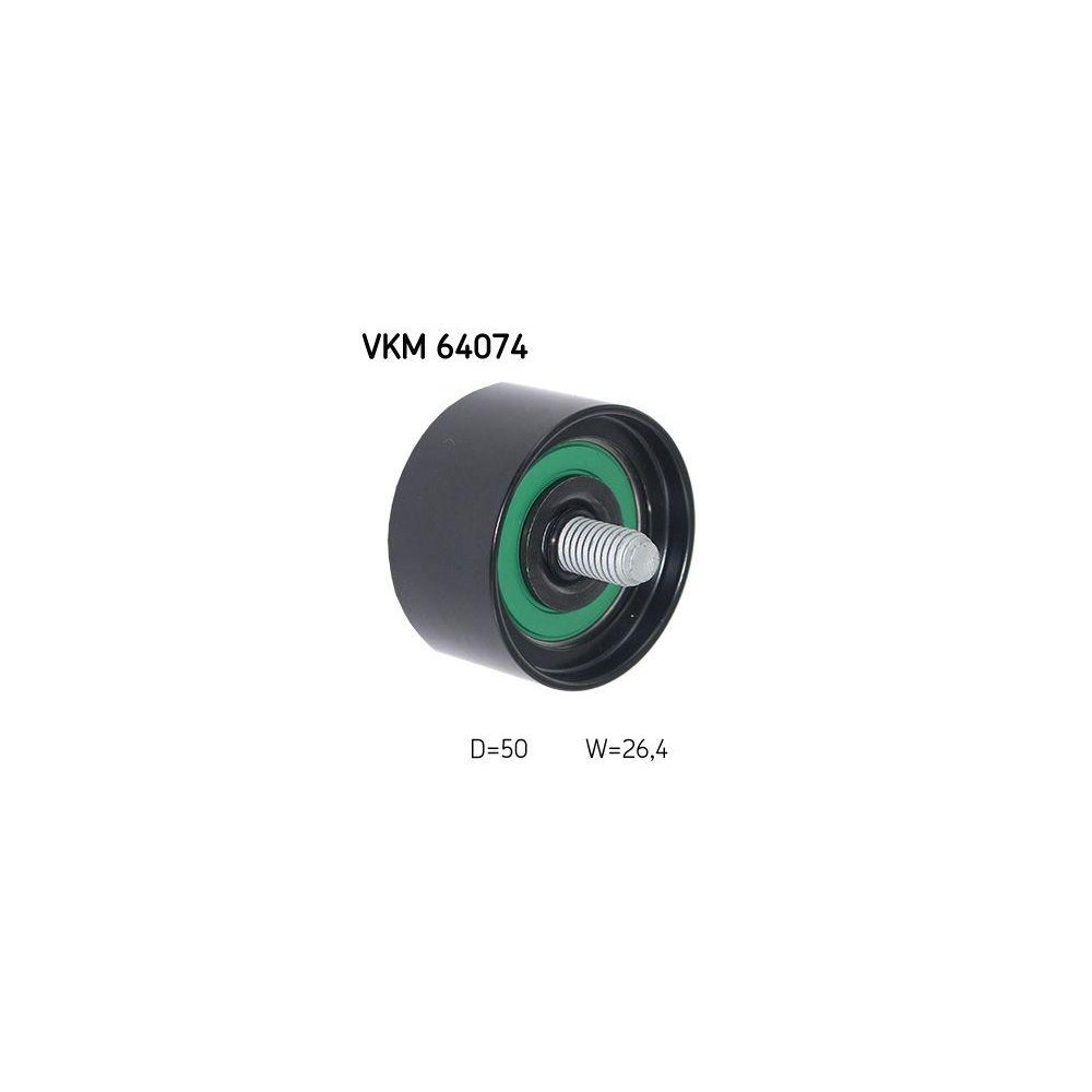 Ролик обвідний/напрямний поліклинового ременя SKF VKM 64074 для HYUNDAI KIA, фото №1