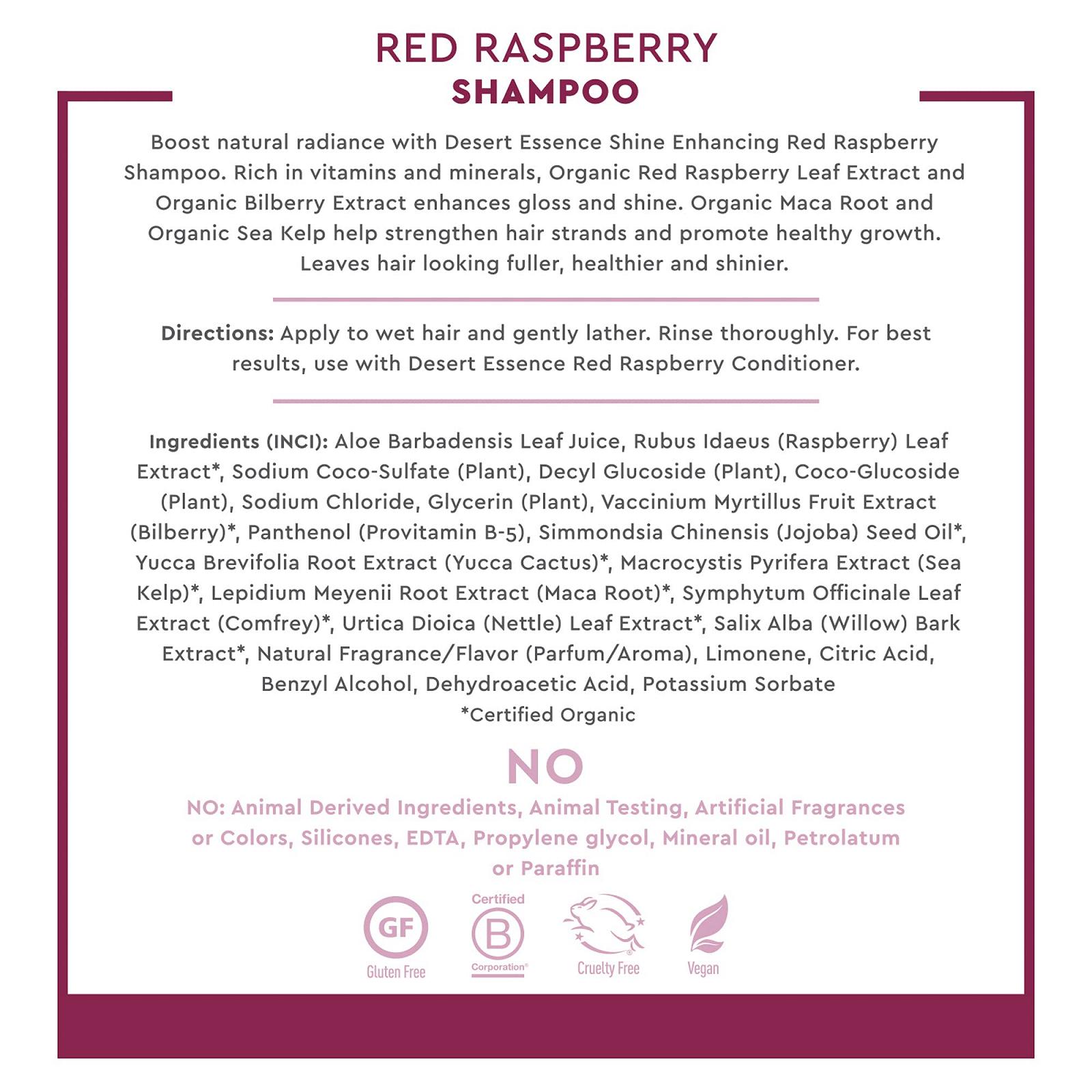 Шампунь Desert Essence Organics Red Raspberry 8 унцій, фото №5
