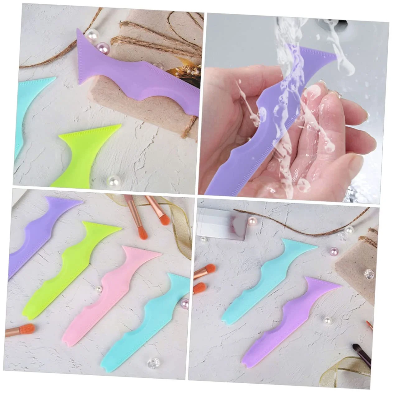 Трафарет для бровей FRCOLOR силиконовый 5 шт многофункциональный, фото №3