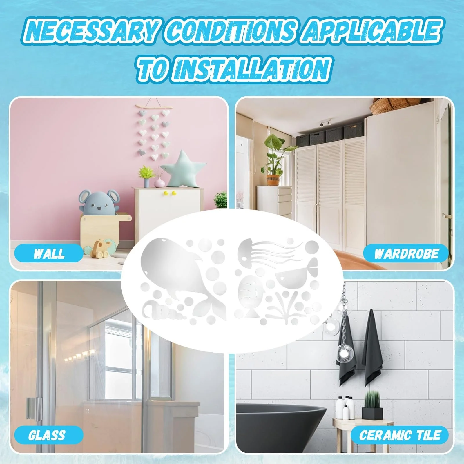 Наклейка на стіну 3D Акрилова Рибки та бульбашки Дзеркальна Срібляста, фото №4 Наклейка на стіну 3D Акрилова Рибки та бульбашки Дзеркальна Срібляста, фото №4