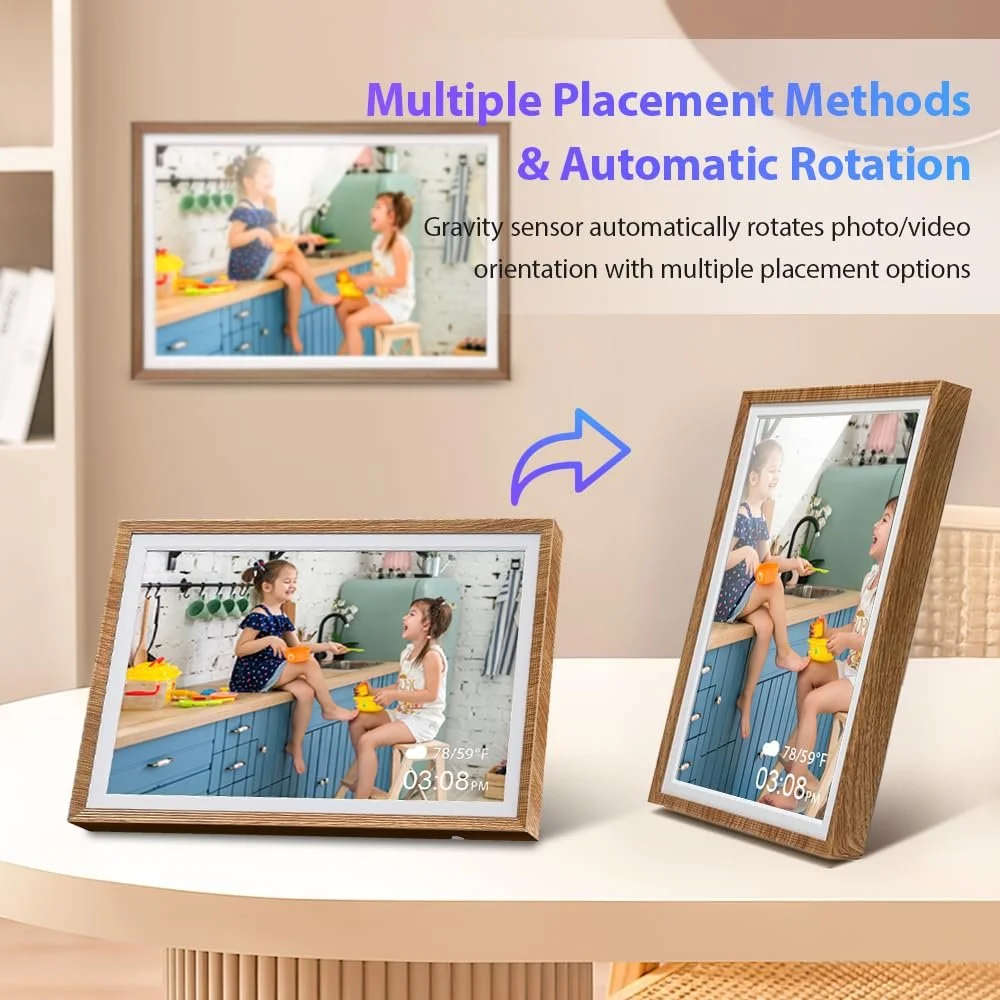 Цифровая фоторамка 10.1 дюйма WiFi Touchscreen 32 ГБ HD 1280 x 800 IPS Махагон, фото №8