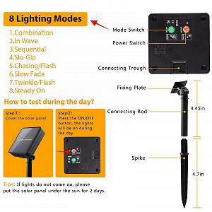 Солнечная Гирлянда Koopower KP8915A 100 LED, 10 метров, Зеленый Провод, Теплый Белый synthetic.ua - Фото 1