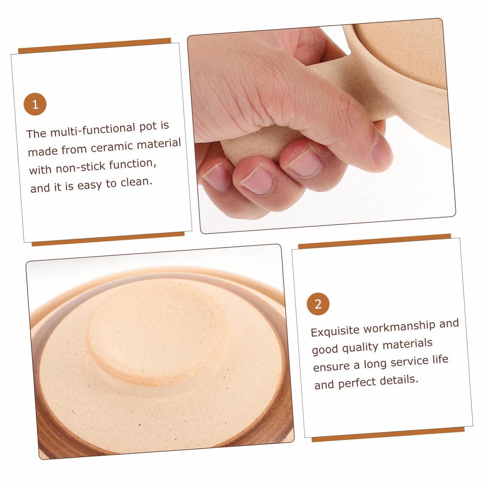 Ківш жаровня керамічний з кришкою Малий термостійкий з вентиляційним отвором, фото №3