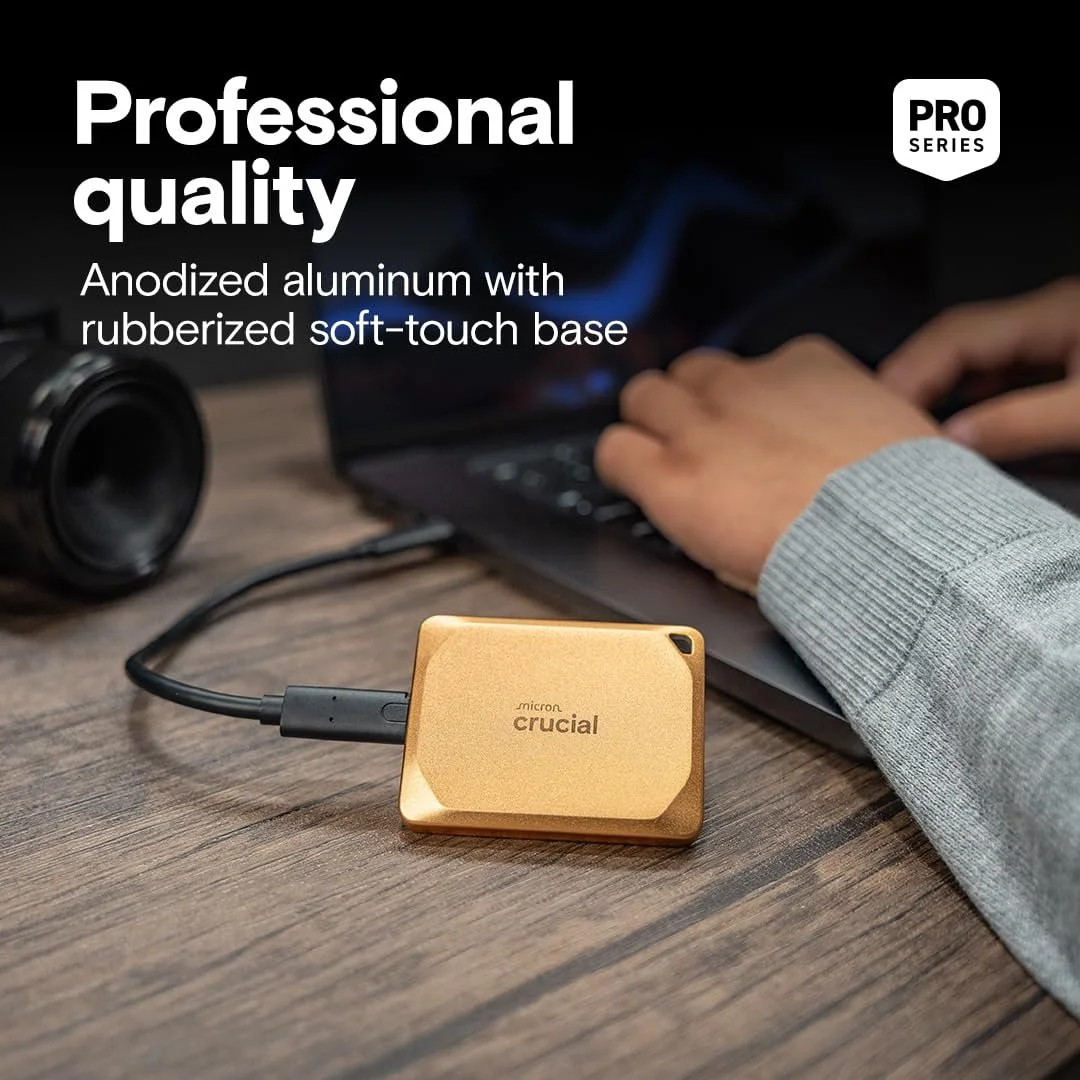 Зовнішній SSD накопичувач Crucial X10 Pro 4TB 2100/2000 MB/s IP55 USB-C 3.2 Gold (CT4000X10PROSSD9D02), фото №6