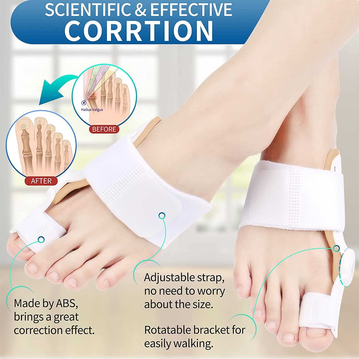 Шина для великого пальця стопи TMXKOOK, 6 шт., для фізіологічної корекції вальгусної деформації великого пальця, зняття болю, для чоловіків і жінок, фото №4 Шина для великого пальця стопи TMXKOOK, 6 шт., для фізіологічної корекції вальгусної деформації великого пальця, зняття болю, для чоловіків і жінок, фото №4