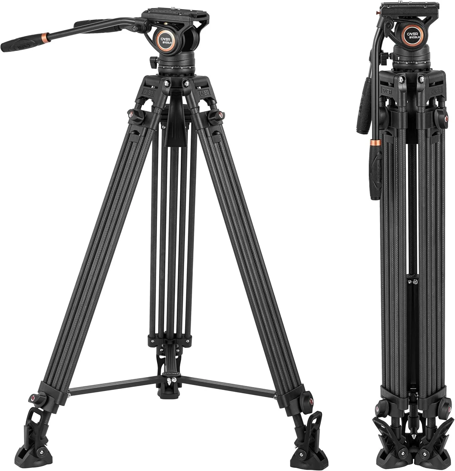 Штатив Cayer BV25LH Carbon Чорно-сірий, фото №1 Штатив Cayer BV25LH Carbon Чорно-сірий, фото №1