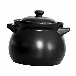 Мини-горшок керамический термостойкий антипригарный черный - Фото 1