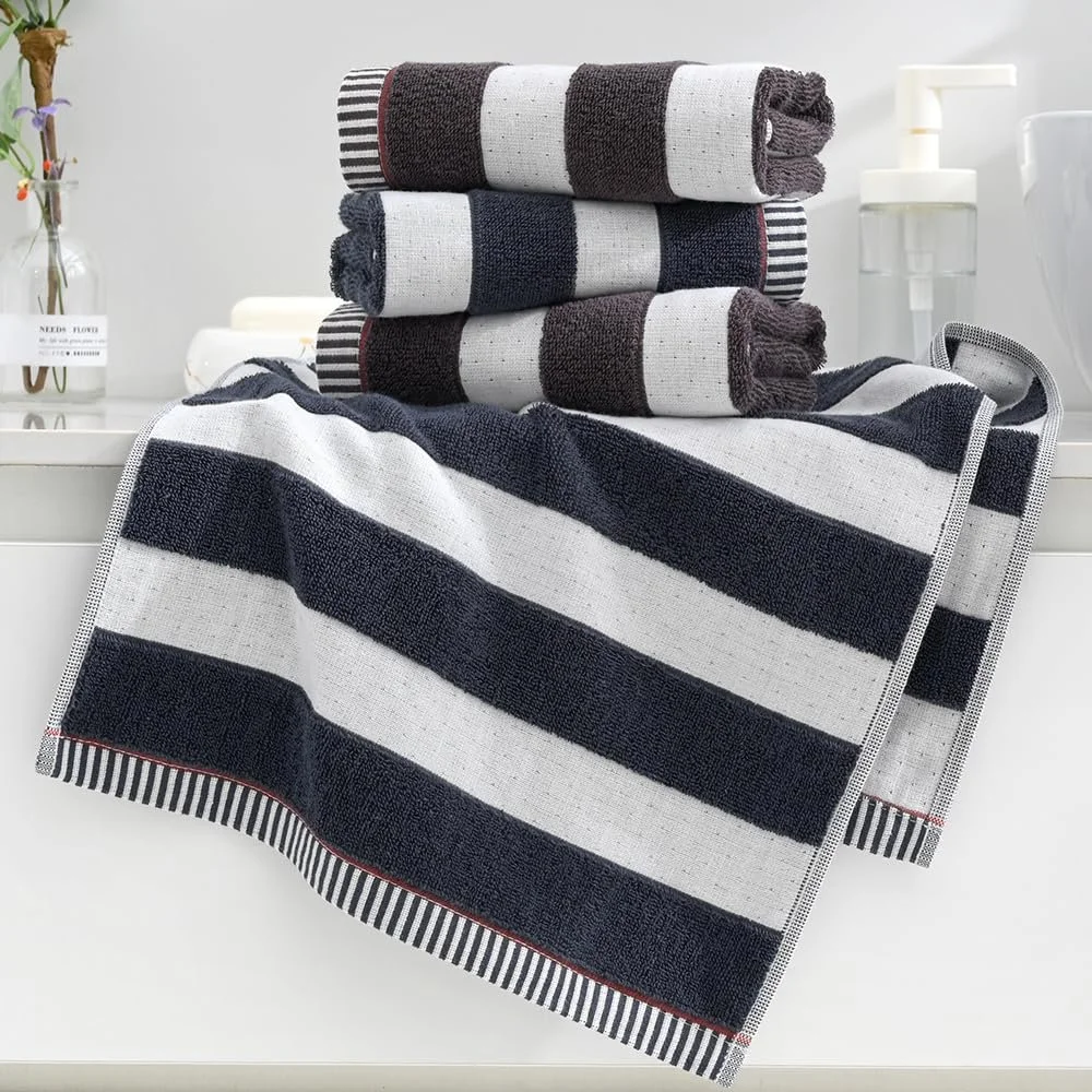 Рушник sense gnosis Brown Stripe 100% Cotton Gauze Ribbed 33x73 см 2 шт., фото №7