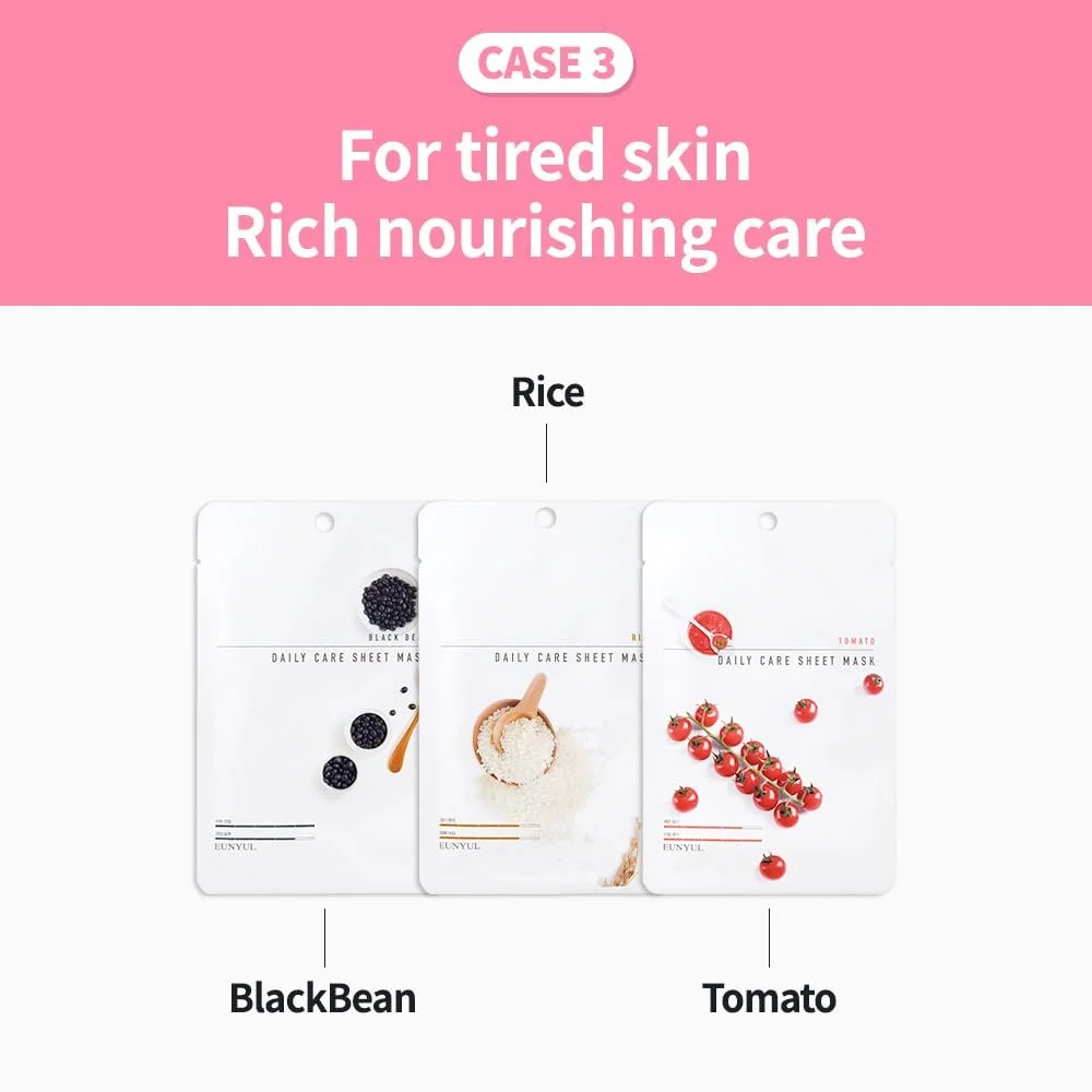 Тканинна маска для обличчя Eunyul Daily Care 12 шт, 12 видів, 22 мл x 12 шт, фото №6