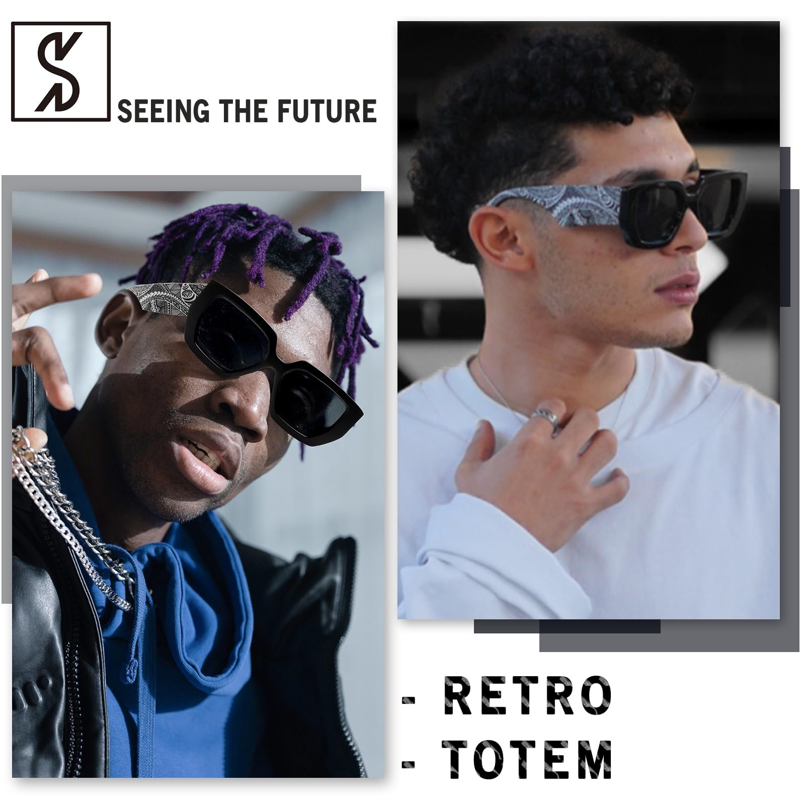 Сонцезахисні окуляри Ретро SHEEN KELLY Oversized Квадратні окуляри-метелики T1, фото №4