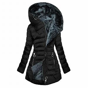 Зимнее пальто для женщин с капюшоном - Фото 1