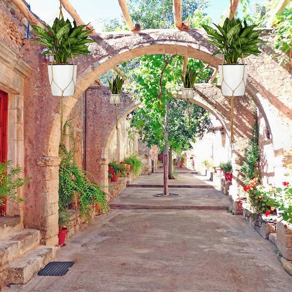 Подвес для растений MEISHANG макраме набор 6 шт хлопковая веревка декоративный, фото №7