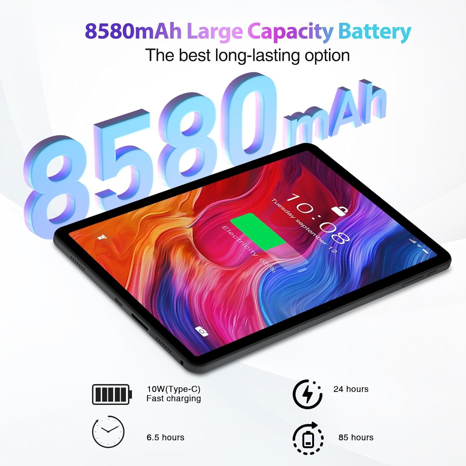 Планшет 11" Full HD DOOGEE T30S 6+10/256Gb 4G 2-SIM 8 ядер Android 13 8580 mAh Чорний, фото №5