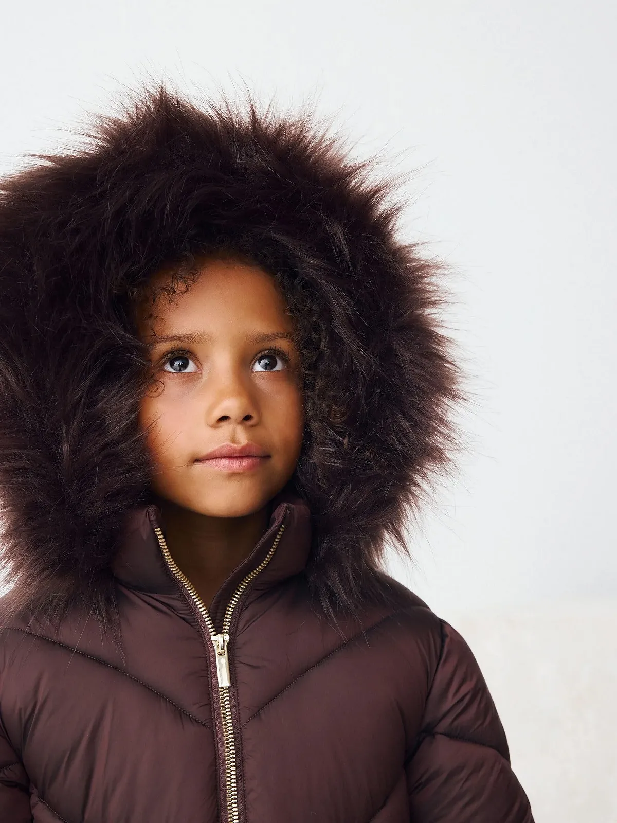 Водонепроникна стьобана куртка для дівчат Next з обробкою зі штучного хутра, фото №7