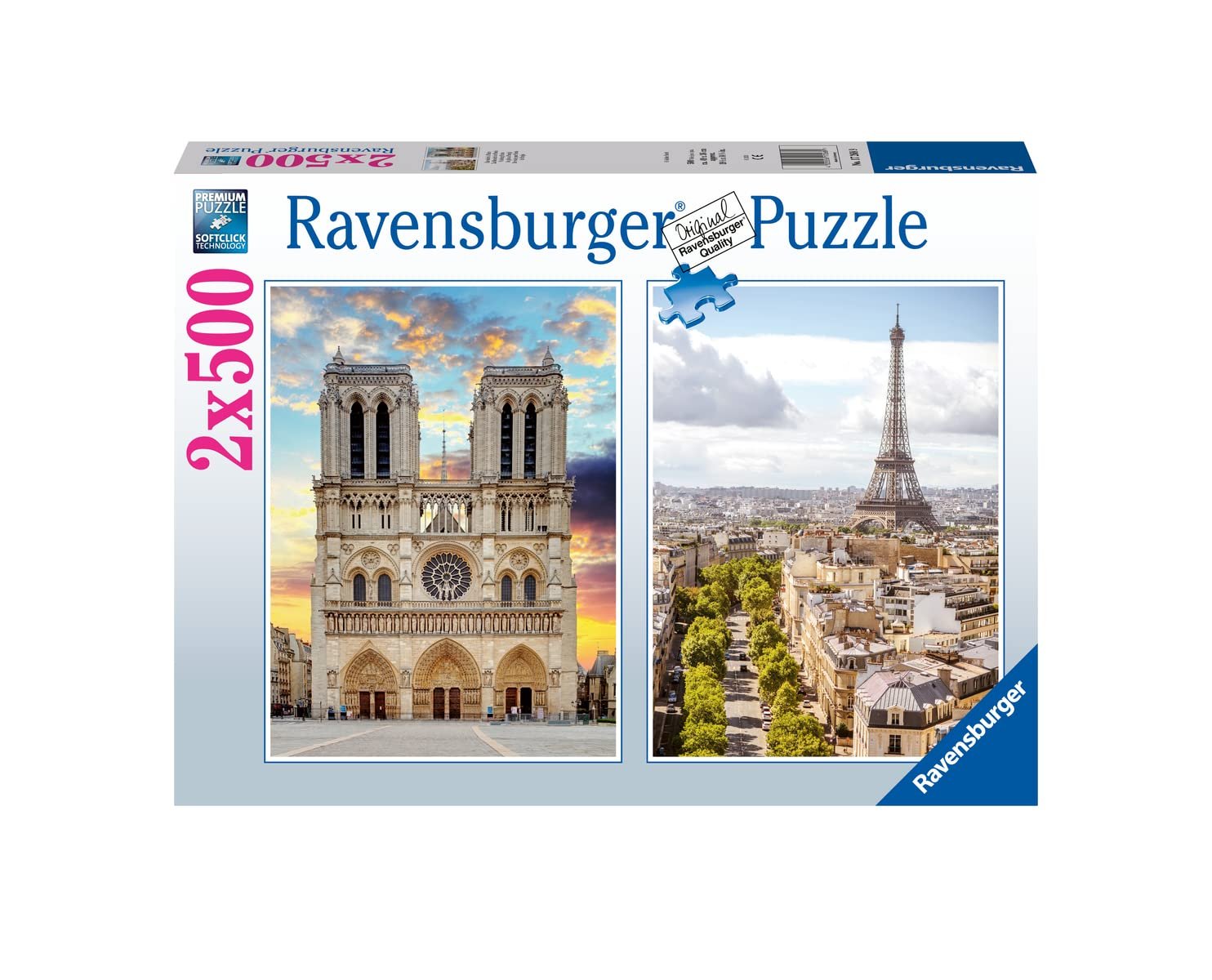 Пазл Ravensburger Trip to Paris 2 x 500 деталей, фото №1 Пазл Ravensburger Trip to Paris 2 x 500 деталей, фото №1