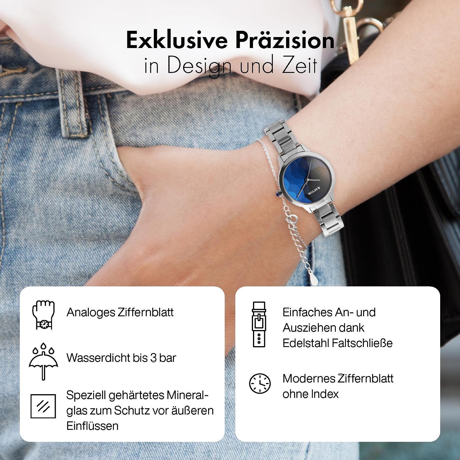 Жіночий годинник Raptor Twinkle RA10200, браслет з нержавіючої сталі, складана застібка, круглий, аналоговий, кварцовий, фото №3 Жіночий годинник Raptor Twinkle RA10200, браслет з нержавіючої сталі, складана застібка, круглий, аналоговий, кварцовий, фото №3