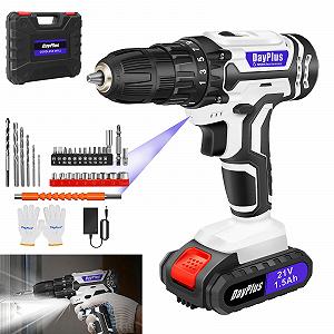 Шуруповерт VickyHome 45NM Беспроводная дрель и шуруповерт 21 В с батареями 1500 мАч и 29 аксессуаров 2-ступенчатая 25+1 регулировка крутящего момента - Фото 1