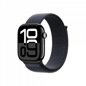 Смарт-часы Apple Series 10 (GPS 46 мм) Алюминиевый корпус Черный бриллиант и спортивный ремешок "Чернила" (One Size) - Фото 1