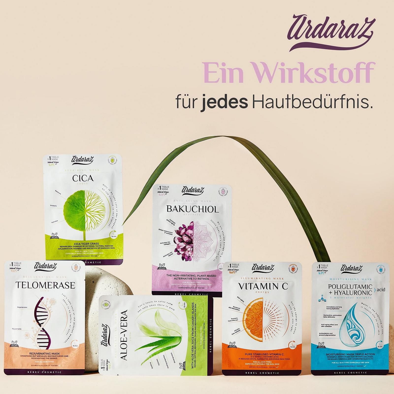 Маска для обличчя Ardaraz Anti-Wrinkle and Moisture з бакучіолом, рослинним ретинолом, 5 шт, фото №6