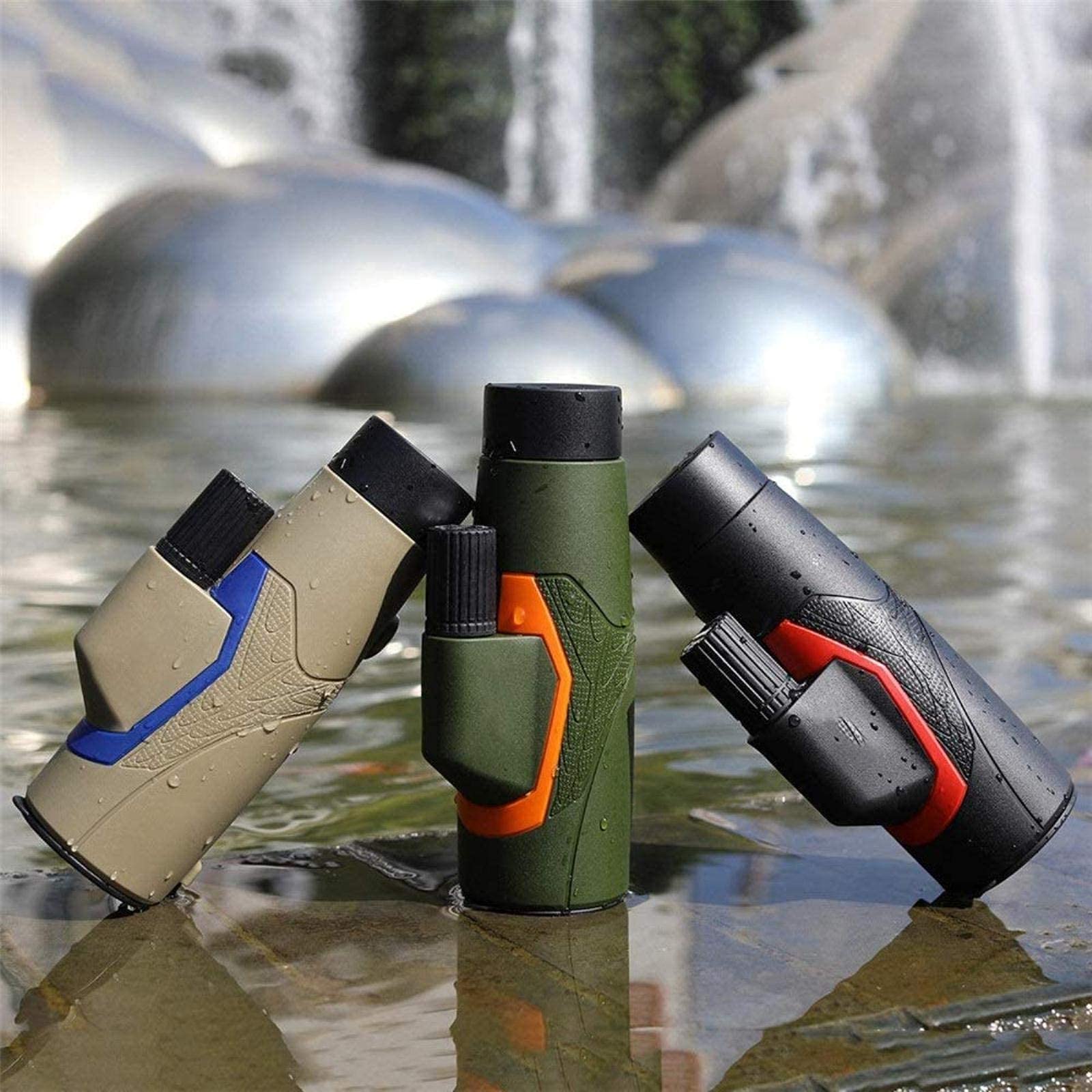 Монокуляр Teleskop HD водонепроникний 10x42 BAK4 чорний зелений, фото №3 Монокуляр Teleskop HD водонепроникний 10x42 BAK4 чорний зелений, фото №3