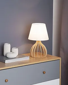 Настільна лампа Beliani Agueda Wooden White synthetic.ua - Фото 1