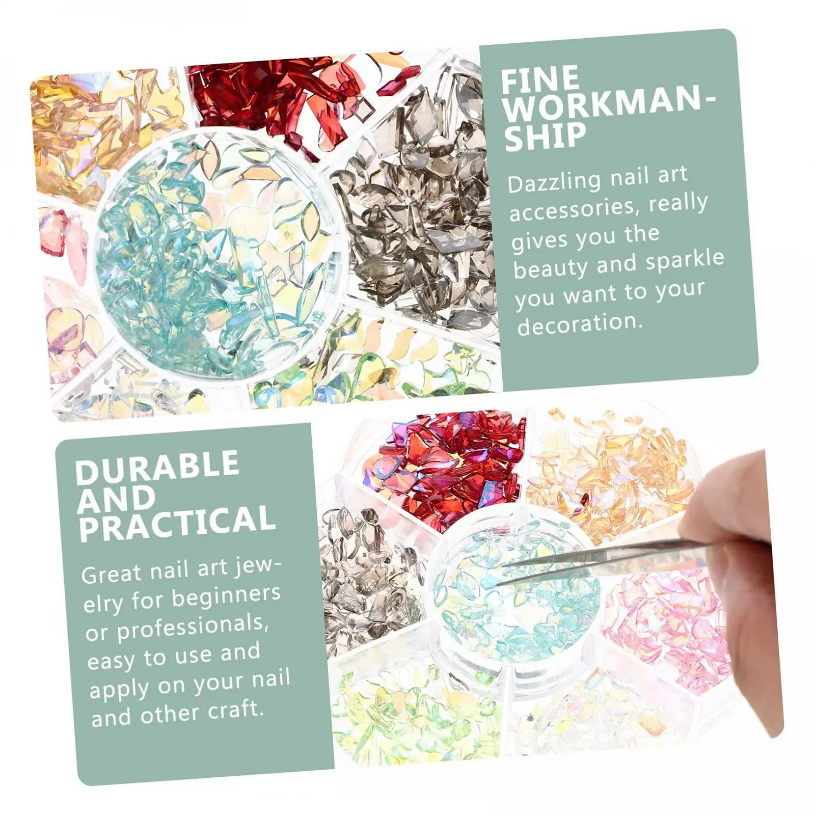 Різні кольори Плоска задня частина Багатофункціональний декор для нігтів, фото №7