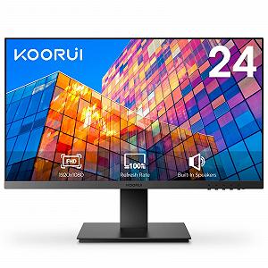 Монитор KOORUI 24 дюйма с динамиками IPS ПК Монитор Безрамочный FHD 1080P HDMI 1.4 (100Hz) & VGA (60Hz) VESA 75 x 75 мм Adaptive Sync Защита зрения - Фото 1