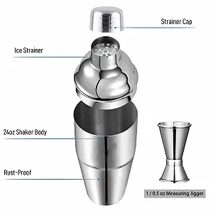 Шейкер для коктейлів 750 мл з мірним джигером (2 шт) synthetic.ua - Фото 1