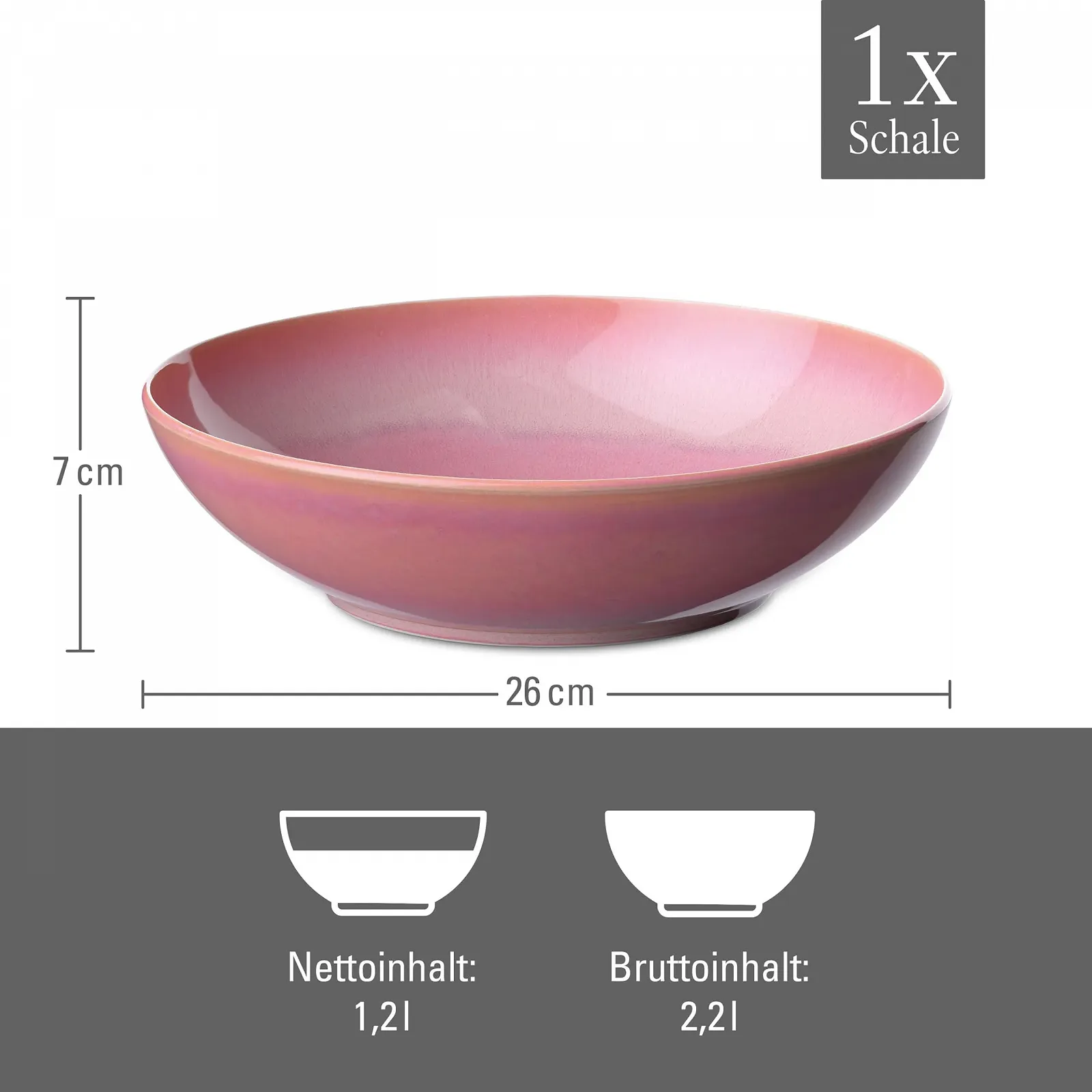 Миска Villeroy & Boch Perlemor Coral 26 см, фото №3