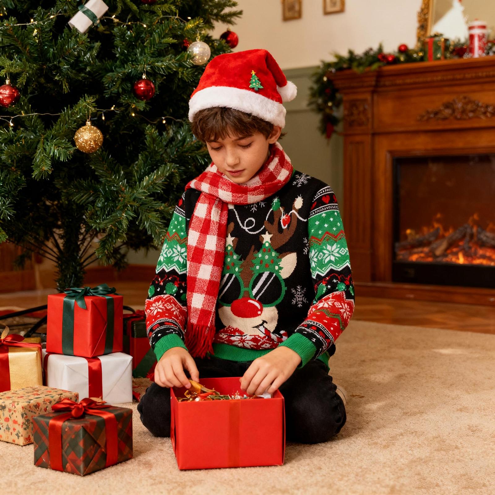 Рождественский джемпер Loveternal для мальчиков, детский рождественский теплый вязаный 3D-джемпер с принтом, пуловер с длинными рукавами для девочек, рождественский джемпер 7-14 лет, фото №5