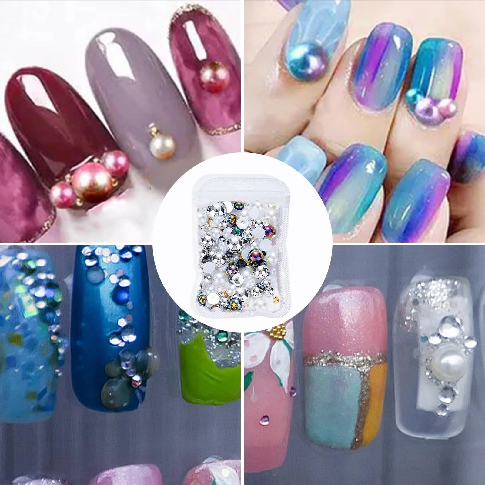 Полукруглые жемчужины для ногтей с плоской обратной стороной, жемчуг для нейл-арта, подвески для ногтей, стразы, украшения для ногтей, фото №5 Полукруглые жемчужины для ногтей с плоской обратной стороной, жемчуг для нейл-арта, подвески для ногтей, стразы, украшения для ногтей, фото №5