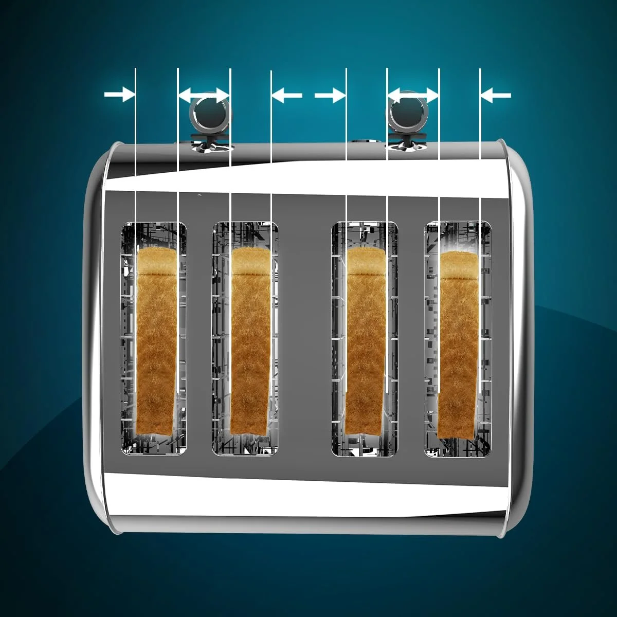Тостер вертикальний Cecotec Toastin' time 1700 Вт, 4 коротких слоти, широкий слот 3,8 см, 2 тримачі для булочок та піддон для крихт, нержавіюча сталь, фото №10