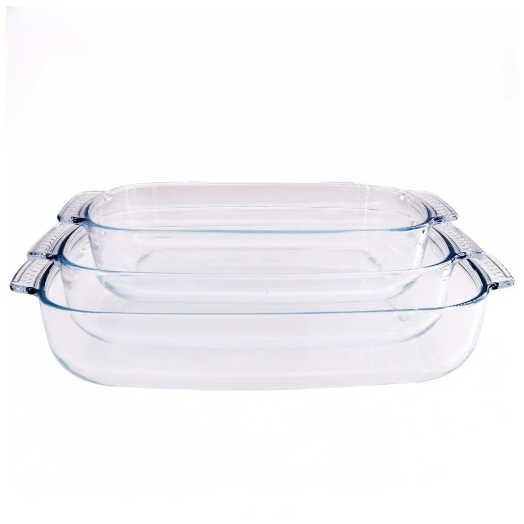 Набір форм для запікання Lacers PurpleLine скляних 3 шт 2000 ml, 2700 ml, 3800 ml, фото №1