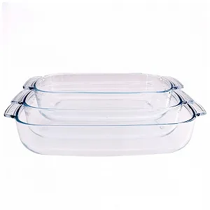 Набір форм для запікання Lacers PurpleLine скляних 3 шт 2000 ml, 2700 ml, 3800 ml - Фото 1