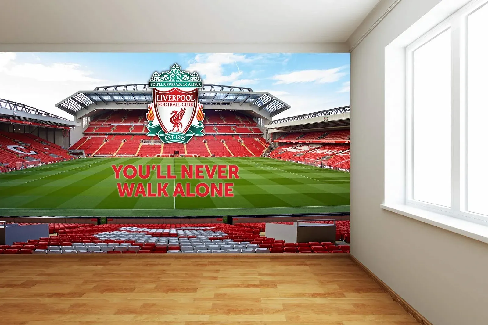 Фотообои Liverpool Football Club Anfield Main Stand (YNWA) 2.5 x 2 м, фото №1 Фотообои Liverpool Football Club Anfield Main Stand (YNWA) 2.5 x 2 м, фото №1