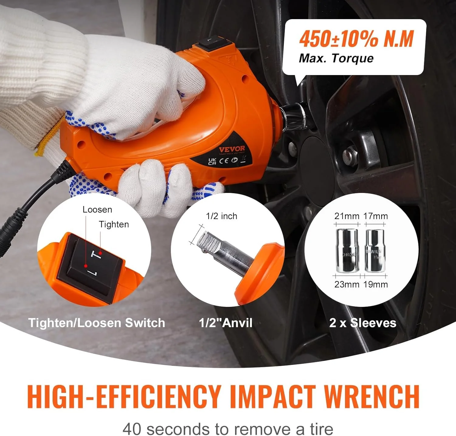 Електричний домкрат Vevor ZSY01-2 з електричним ударним гайковертом Orange, фото №2 Електричний домкрат Vevor ZSY01-2 з електричним ударним гайковертом Orange, фото №2