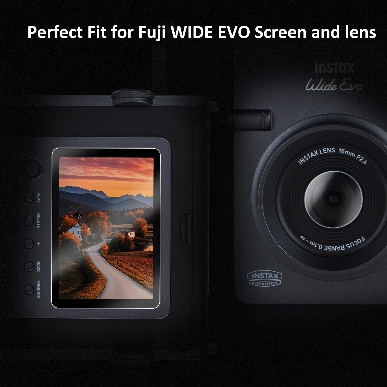 Защитное стекло kinokoo для Instax Wide EVO 0.25 mm 9H с пленкой для линзы 3 + 3 шт., фото №3