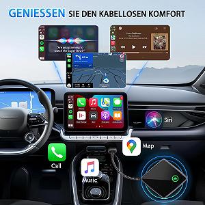 Беспроводной адаптер CarPlay для iPhone, Mini Carplay адаптер с проводного CarPlay на беспроводной, USB C/A Plug and Play стабильное автоподключение CarPlay, совместим с iPhone iOS 10+ и автомобилями с CarPlay synthetic.ua - Фото 1