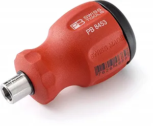 Викрутка з тримачем біт PB Swiss Tools PB 8453 з висувним магазином, 6 прецизійних біт C6 шліц/Phillips/Torx та магнітний тримач synthetic.ua - Фото 1